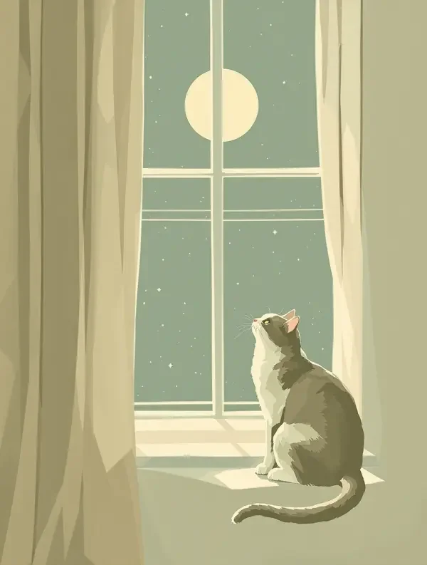月光与猫 - 夜晚随笔 - 色多多